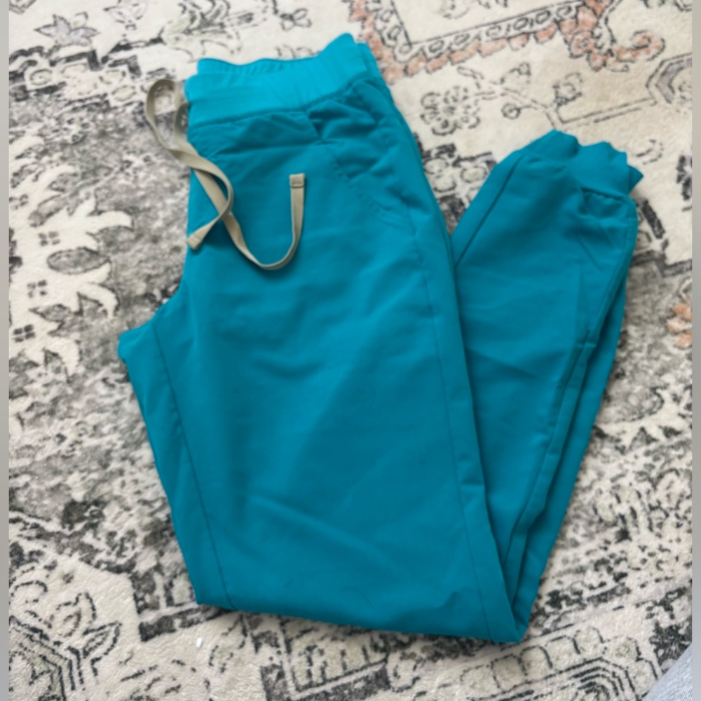 Figs teal jogger scrub pants